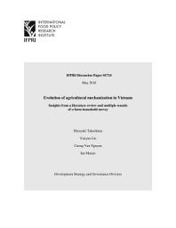 Icon image Evolution of agricultural mechanization in Vietnam: Insights from a literature review and multiple rounds of a farm household survey