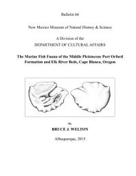 Icon image The Marine Fish Fauna of the Middle Pleistocene Port Orford Formation and Elk River Beds, Cape Blanco, Oregon: Bulletin 66