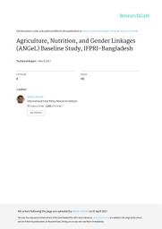 Icon image Agriculture, Nutrition, and Gender Linkages (ANGeL) Baseline Study