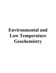 Icon image Environmental and Low Temperature Geochemistry