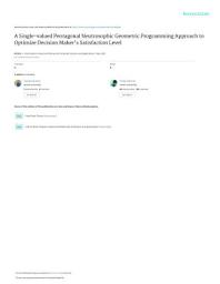 Icon image A Single-valued Pentagonal Neutrosophic Geometric Programming Approach to Optimize Decision Maker’s Satisfaction Level