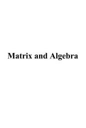 Icon image Matrix and Algebra