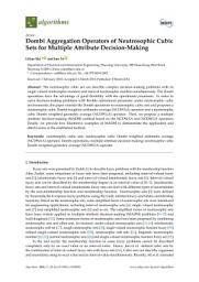 Icon image Dombi Aggregation Operators of Neutrosophic Cubic Sets for Multiple Attribute Decision-Making