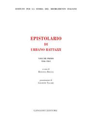 Icon image Epistolario di Urbano Rattazzi: Volume primo 1846 - 1861