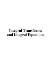 Icon image Integral Transforms and Integral Equations