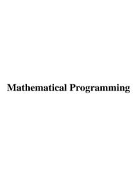 Icon image Mathematical Programming