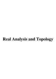 Icon image Real Analysis and Topology