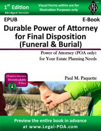 Icon image EPUB - Durable Power of Attorney for Final Disposition: Power of Attorney (POA Only) For Your Estate Planning Needs