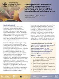 Icon image Development of a methods repository for food choice behaviors and drivers at the household and individual levels