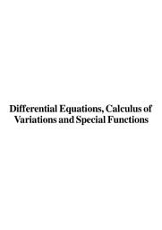 Icon image Differential Equations, Calculus of Variations & Special Functions