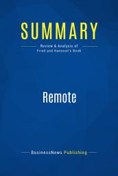 Icon image Summary: Remote: Review and Analysis of Fried and Hansson's Book