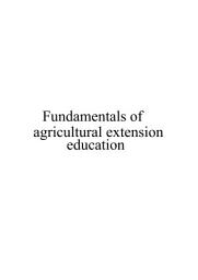 Icon image Fundamentals of Agricultural Extension Education