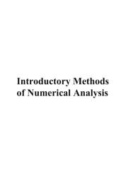 Icon image Introductory Methods of Numerical Analysis