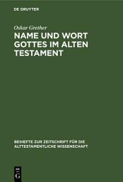 Icon image Name und Wort Gottes im Alten Testament