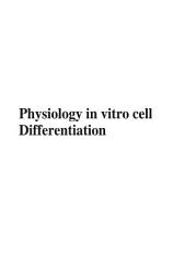 Icon image Physiology in vitro Cell Differentiation