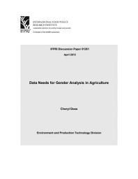 Icon image Data Needs for Gender Analysis in Agriculture