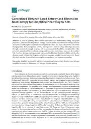 Icon image Generalized Distance-Based Entropy and Dimension Root Entropy for Simplified Neutrosophic Sets