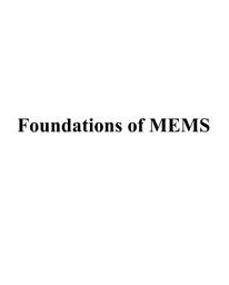 Icon image Foundations of MEMS