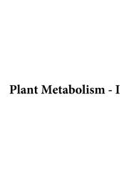 Icon image Plant Metabolism - I