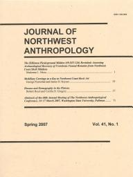 Icon image Journal of Northwest Anthropology: Volume 41 Number 1