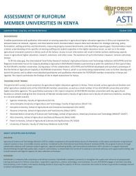 Icon image Assessment of RUFORUM member universities in Kenya