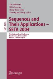 Icon image Sequences and Their Applications - SETA 2004: Third International Conference, Seoul, Korea, October 24-28, 2004, Revised Selected Papers