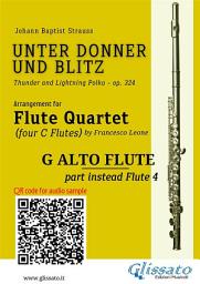 Icon image G Alto Flute (instead Flute 4) part of "Unter Donner und Blitz" for Flute Quartet: Thunder and Lightning Polka - op. 324