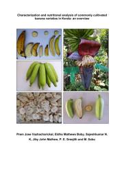 Icon image Characterization and nutritional analysis of commonly cultivated banana varieties in Kerala: an overview