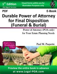 Icon image PDF - Durable Power of Attorney for Final Disposition: Power of Attorney (POA Only) For Your Estate Planning Needs