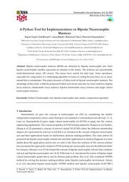 Icon image A Python Tool for Implementations on Bipolar Neutrosophic Matrices