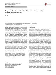 Icon image Trapezoidal neutrosophic set and its application to multiple attribute decision-making