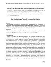 Icon image On Bipolar Single Valued Neutrosophic Graphs