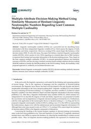 Icon image Multiple-Attribute Decision-Making Method Using Similarity Measures of Hesitant Linguistic Neutrosophic Numbers Regarding Least Common Multiple Cardinality