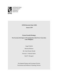 Icon image Green growth strategy: The economywide impact of promoting renewable power generation in the Philippines