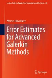 Icon image Error Estimates for Advanced Galerkin Methods