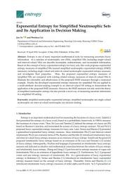 Icon image Exponential Entropy for Simplified Neutrosophic Sets and Its Application in Decision Making