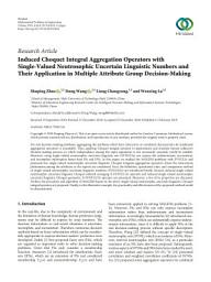 Icon image Induced Choquet Integral Aggregation Operators with Single-Valued Neutrosophic Uncertain Linguistic Numbers and Their Application in Multiple Attribute Group Decision-Making