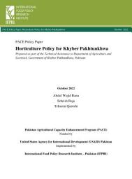 Icon image Horticulture policy for Khyber Pakhtunkhwa