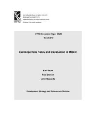 Icon image Exchange Rate Policy and Devaluation in Malawi