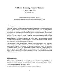 Icon image 2015 Social Accounting Matrix for Tanzania: A Nexus Project SAM