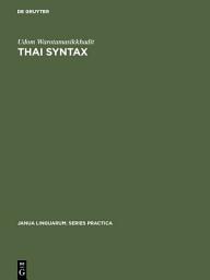 Icon image Thai Syntax: An Outline