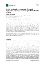 Icon image Hybrid Weighted Arithmetic and Geometric Aggregation Operator of Neutrosophic Cubic Sets for MADM