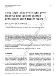 Icon image Some single-valued neutrosophic power muirhead mean operators and their application to group decision making