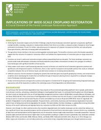 Icon image Implications of wide-scale cropland restoration: A crucial element of the forest landscape restoration approach