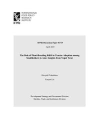 Icon image The role of plant-breeding R&D in tractor adoptions among smallholders in Asia: Insights from Nepal Terai